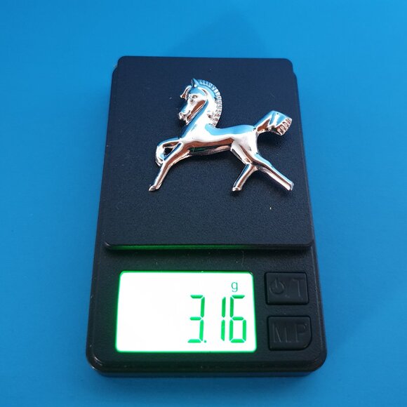 Coro Vintage 1940s Sterling Silver Running Horse Brooch - Picture 11 of 11